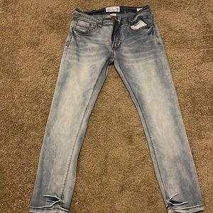 Mens, light wash blue jeans, size 30/30